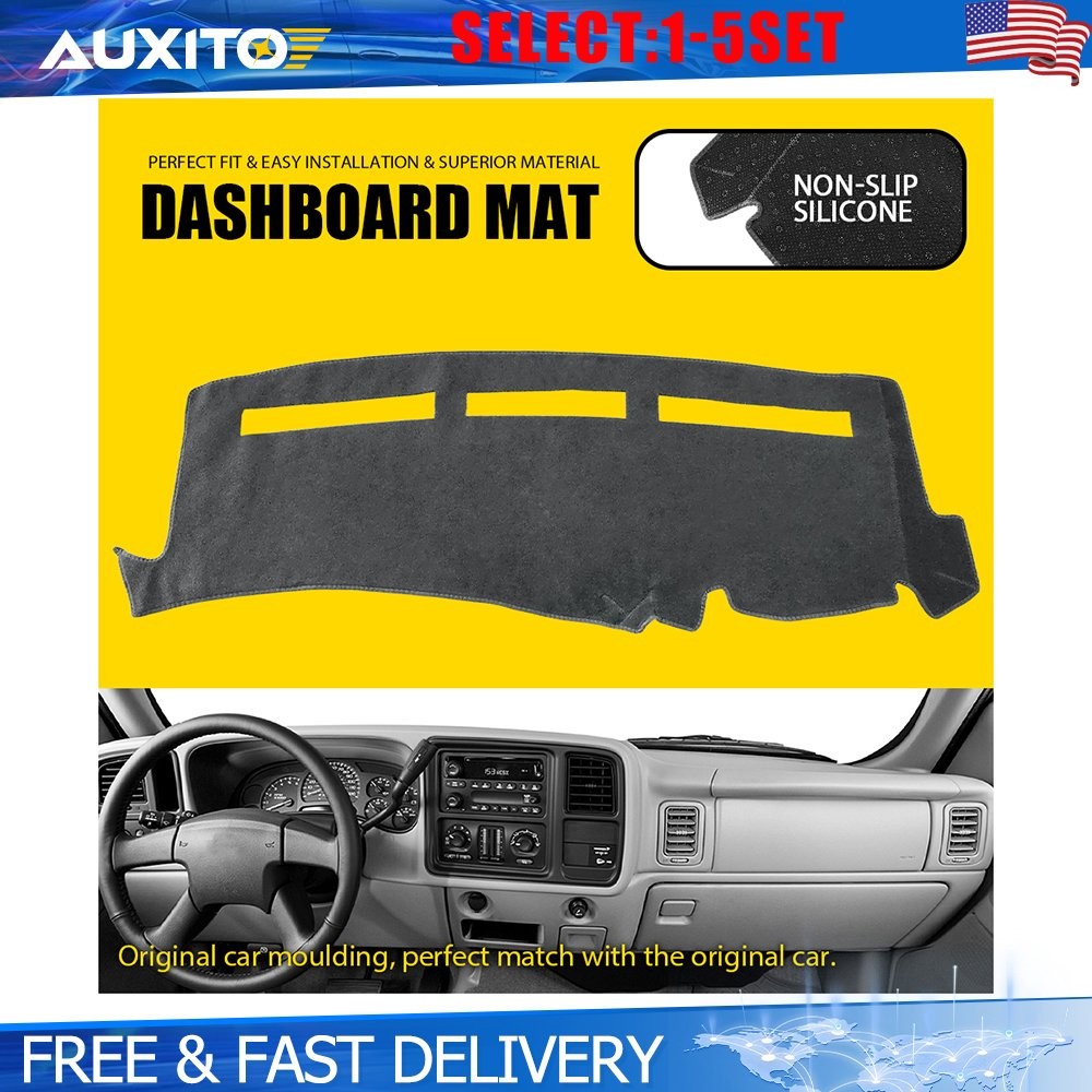 Fit 99-06 GMC Sierra 1500 2500 Chevrolet Silverado Dash Cover Mat Gray 1-5X