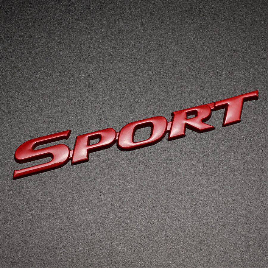 Sport Logo Red Emblem Badge Sticker Metal Car Trunk Tailgate Decal Accessories