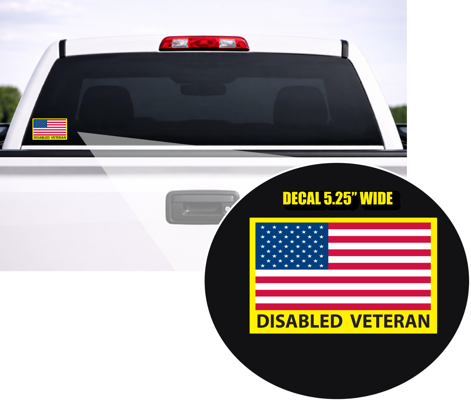 Disabled Veteran American Flag USA Decal Sticker Made in America p64