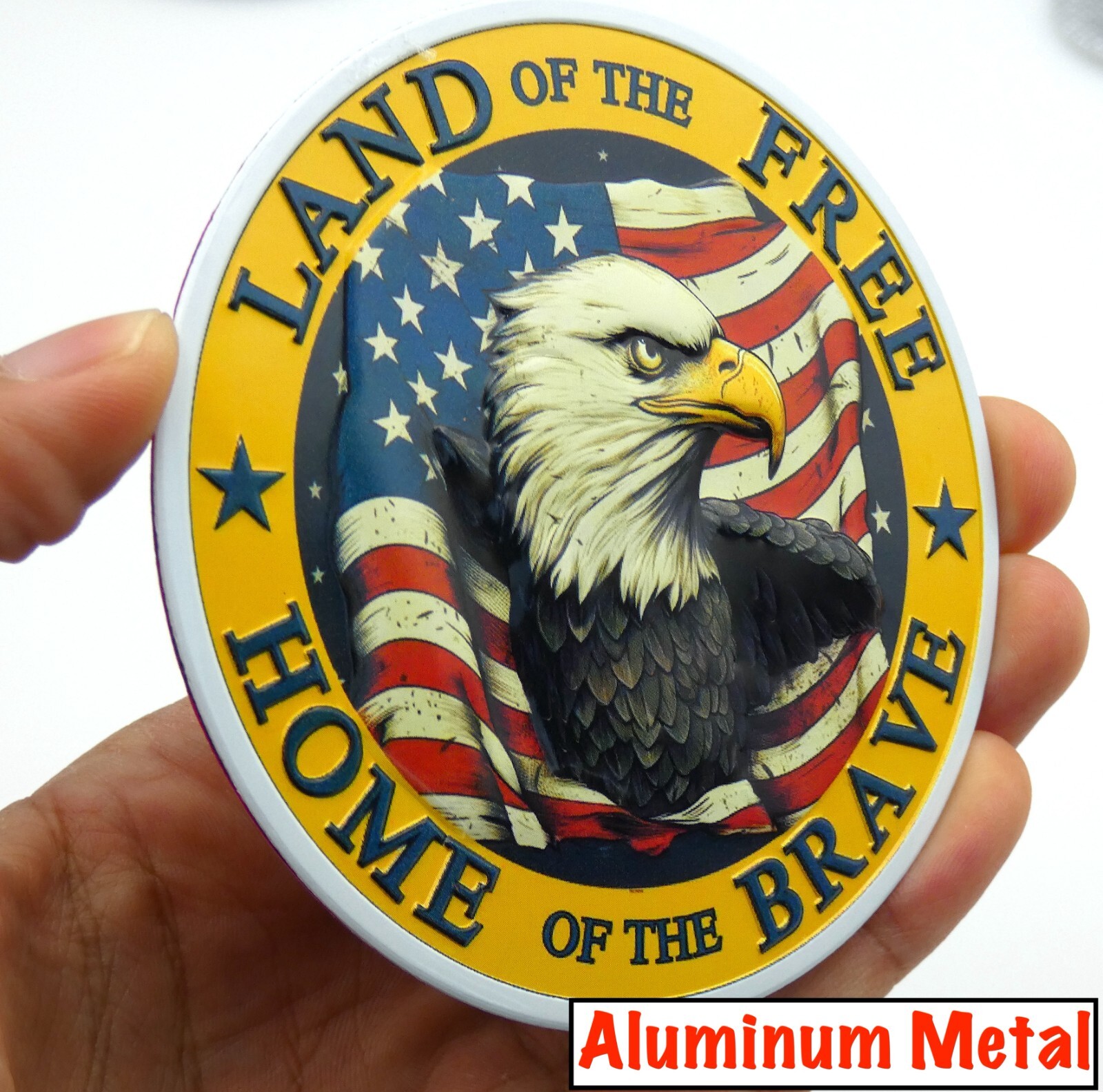 ALUMINUM Patriotic VETERAN Stickers Military Decals Motorcycle, Car Emblem 3.5″