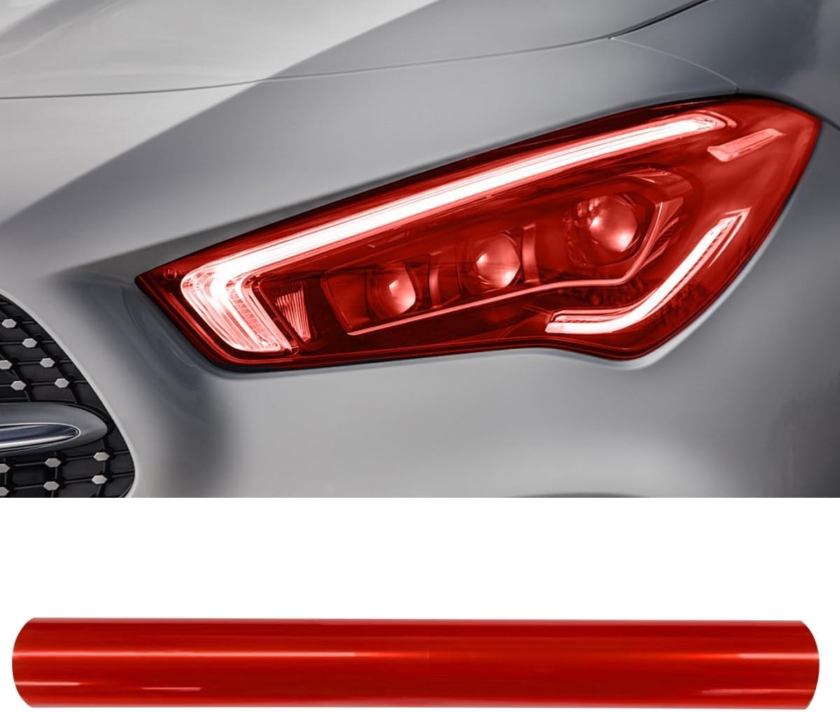 Red Car Light Vinyl Tint Film Fit For Cars, Motorhome, Camper, SUV, Motorcycle