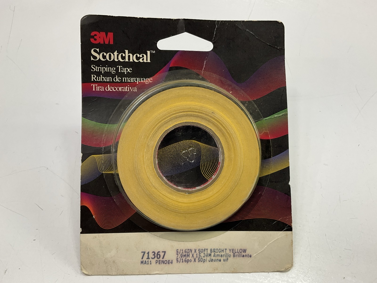 3M 71367 Pinstripe Auto Stripe Striping Tape, 5/16″ X 50 Feet, Bright Yellow