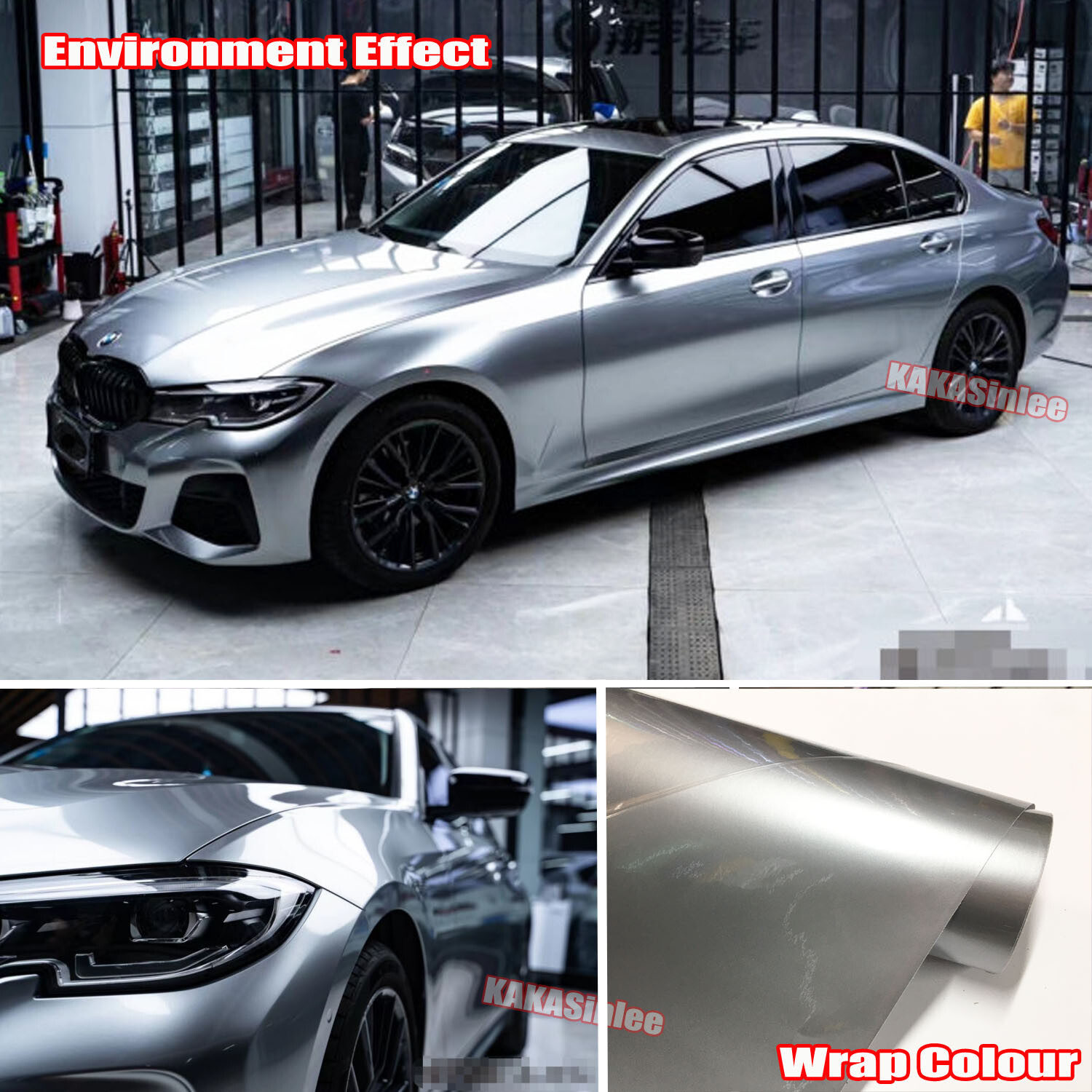 Bubbles Free Glossy Bright Silver Whole Car SUV Vinyl Wrap Hood Sticker Decal US