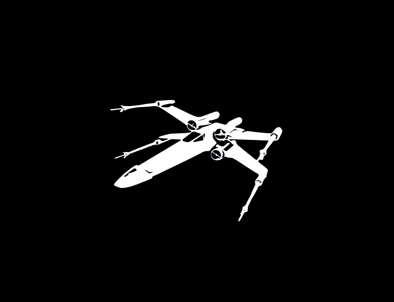 X-Wing (Star Wars) WHITE vinyl decal for car windows weatherproof 3.5 x 5″ USA