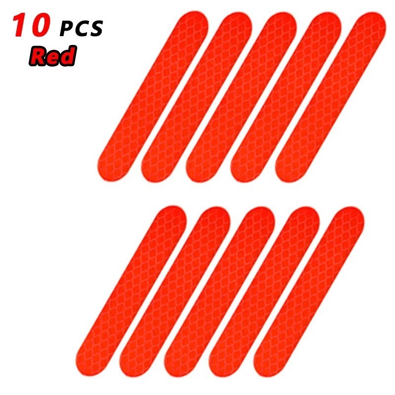 10pcs Reflective Stickers Car Bumper Stickers Night Warning Anti-Collision Tape