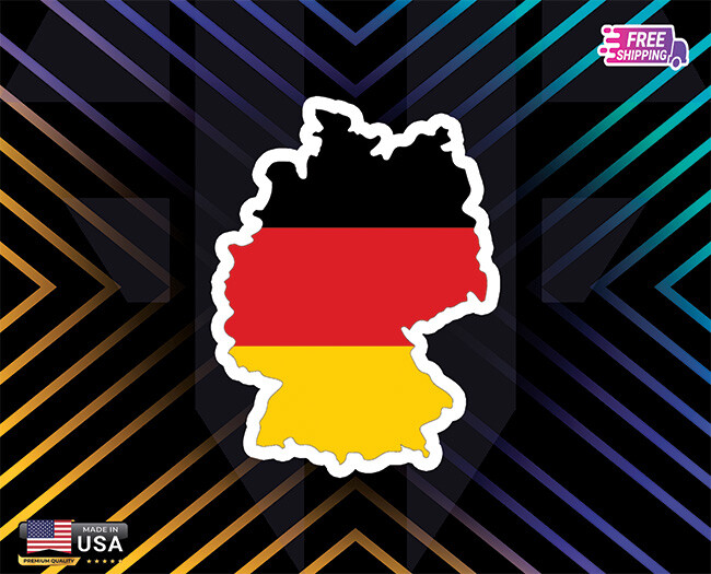 GERMANY MAP COUNTRY EUROPE FLAG, STICKER, DECAL, 5YR VINYL, FREE GIFT CAR