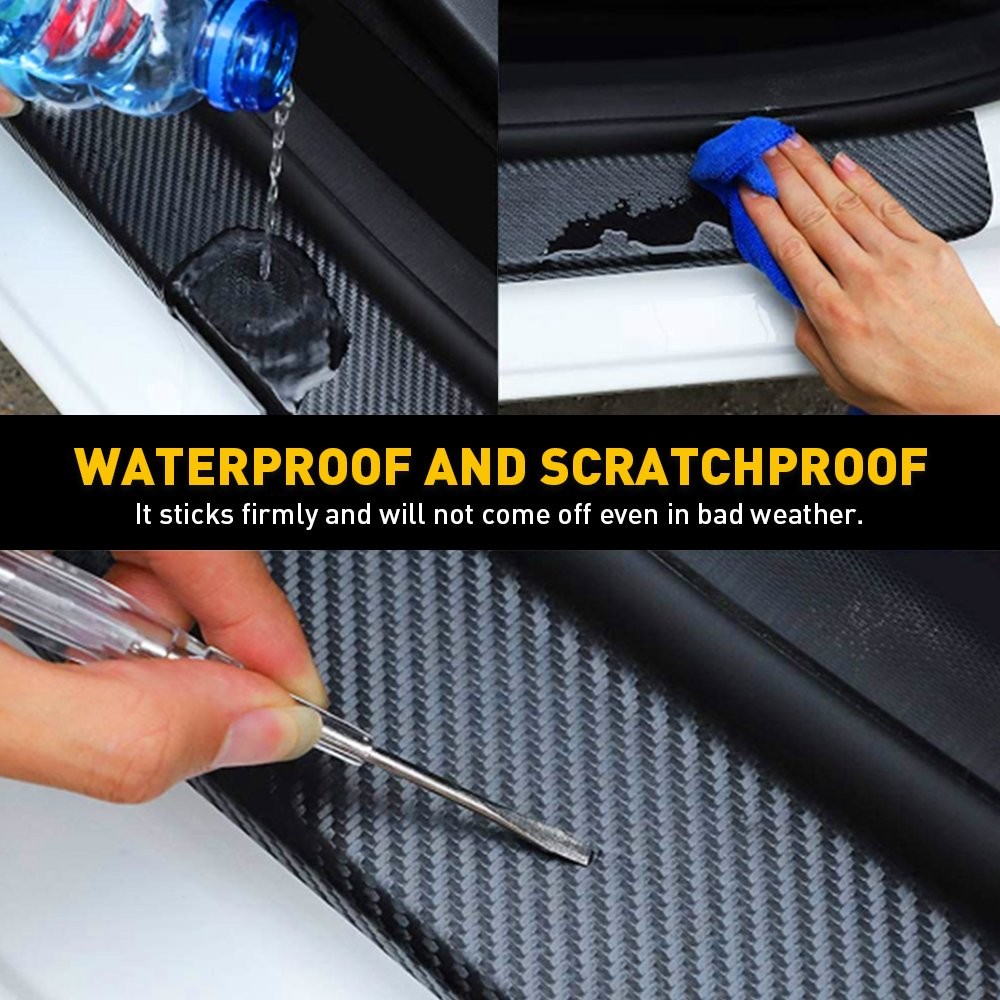 Rear Bumper Protector Trim Cover Black Rubber Trunk Sill Plate Cover Pad Guard