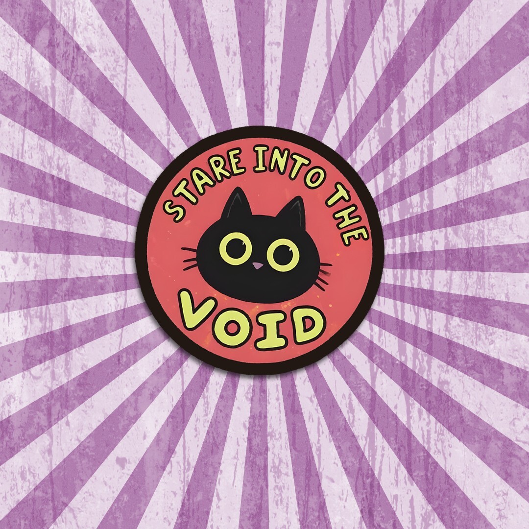 Black Cat Sticker: Stare Into the Void Cat Decal: Laptop, Water Bottle Decal