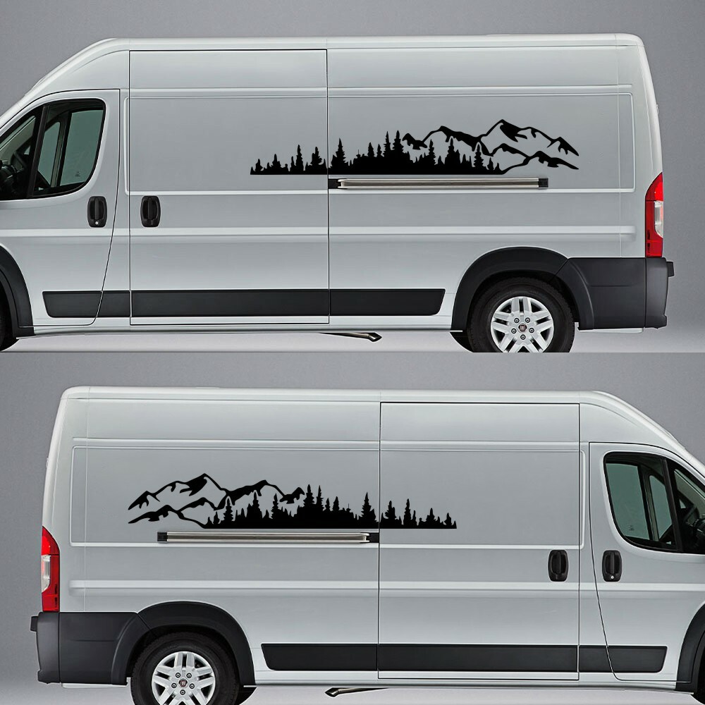 190x32cm Tree Mountain Forest Decal Vinyl Sticker For Car Truck SUV Side Body