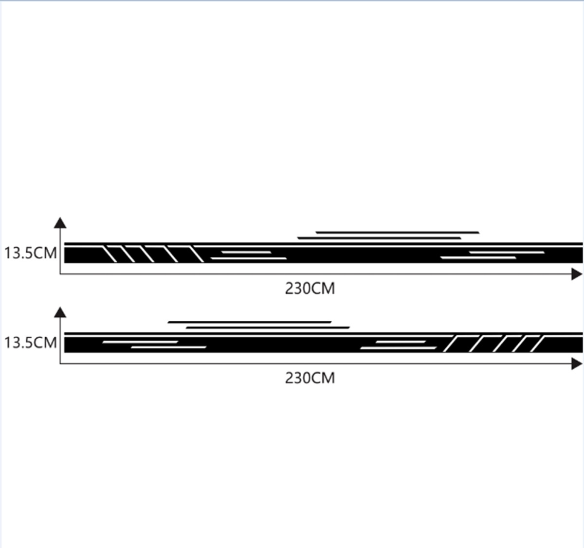 Racing Stripes Graphic Decals Stickers Wrap Vinyl Film Black For Car Pickup Side