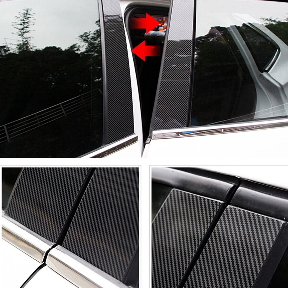1/2set Pillar Window Cover Posts Trims Door for Honda Civic Sedan 2006-11 Carbon