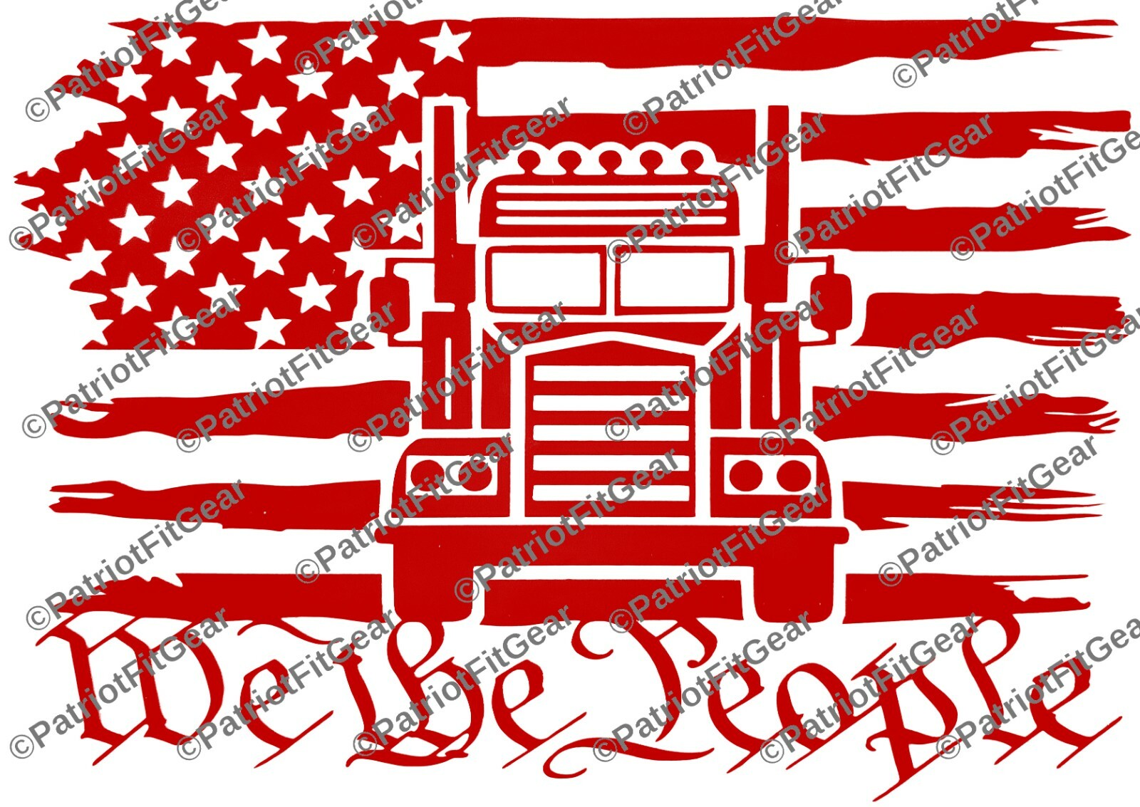 American Trucker,We The People,Trucker Life,Trucking,Rig,Semi Truck,Vinyl Decal