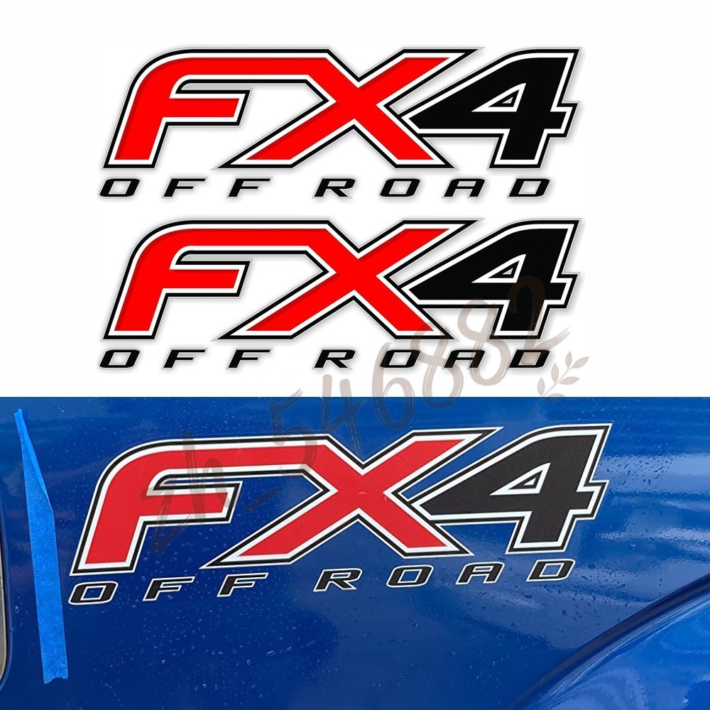 Set Of 2 For F150 FX4 Off Road Decals Stickers 4×4 Bed Side FH4B0 Black Red
