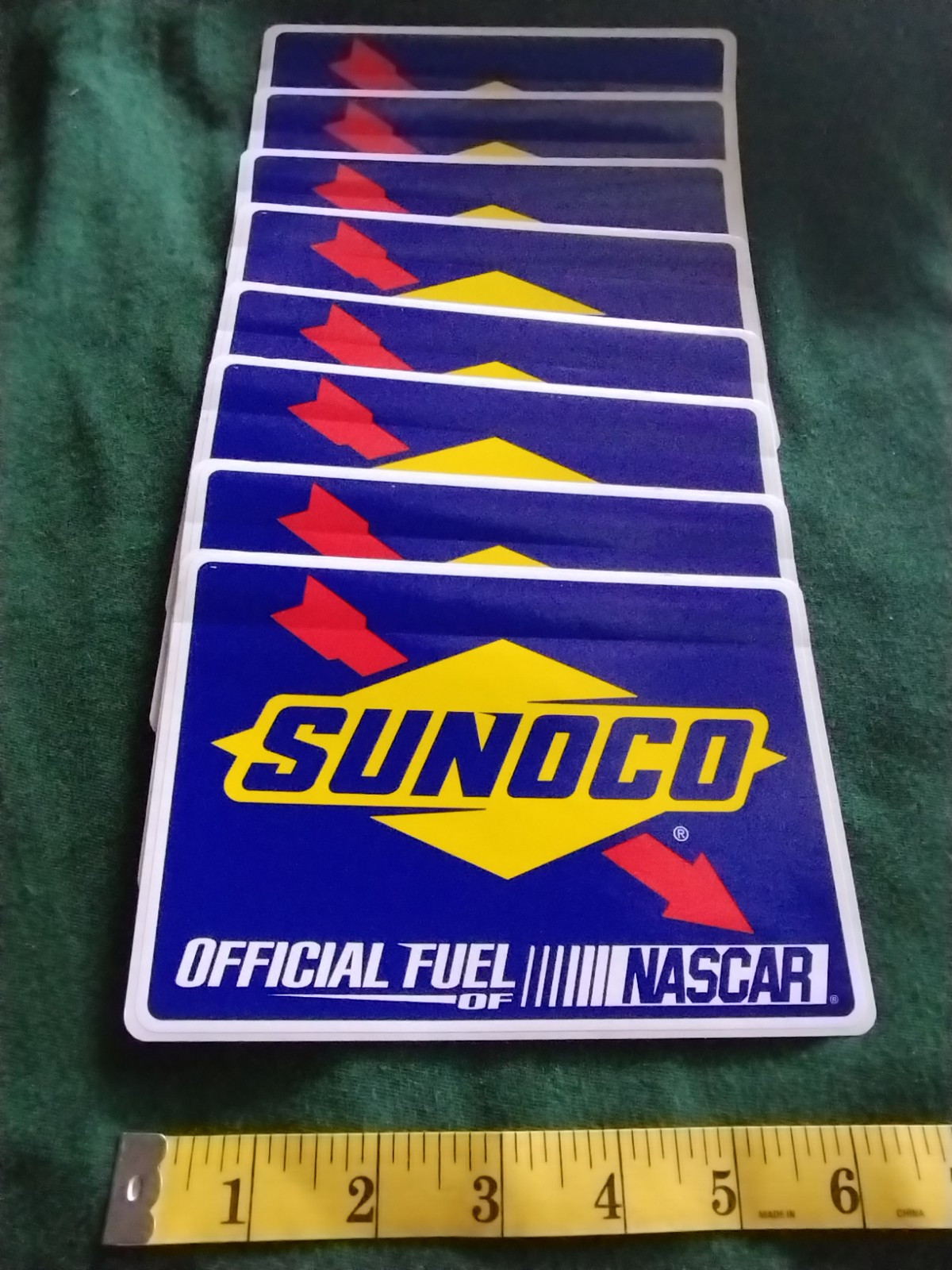 8 Sunoco Stickers NASCAR Racing LARGE 6.5″ INCH FUEL gas STICKY BACK gift CAR