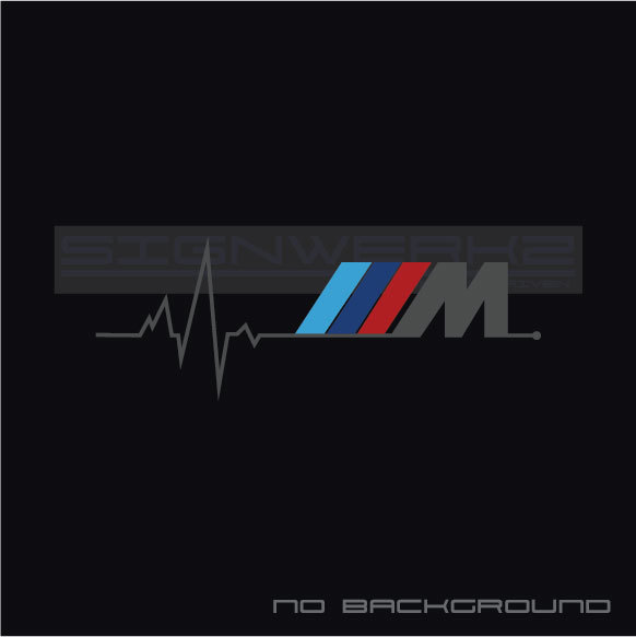 M heart beat pulse Decal Sticker Left M1 M2 M3 M4 M5 MX5 Multi color BMW Pair