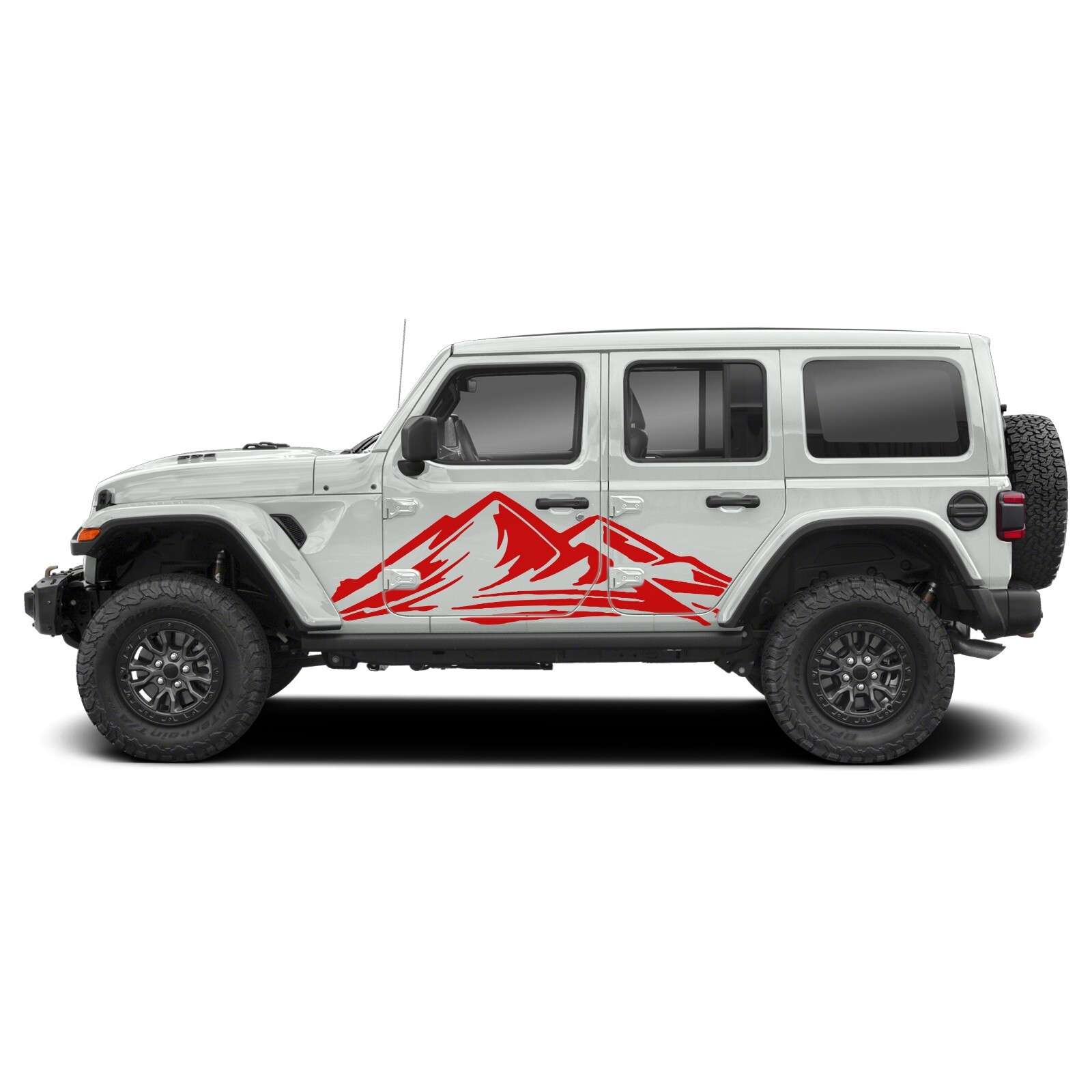 Door side mountains graphics stickers decal compatible with Jeep Wrangler