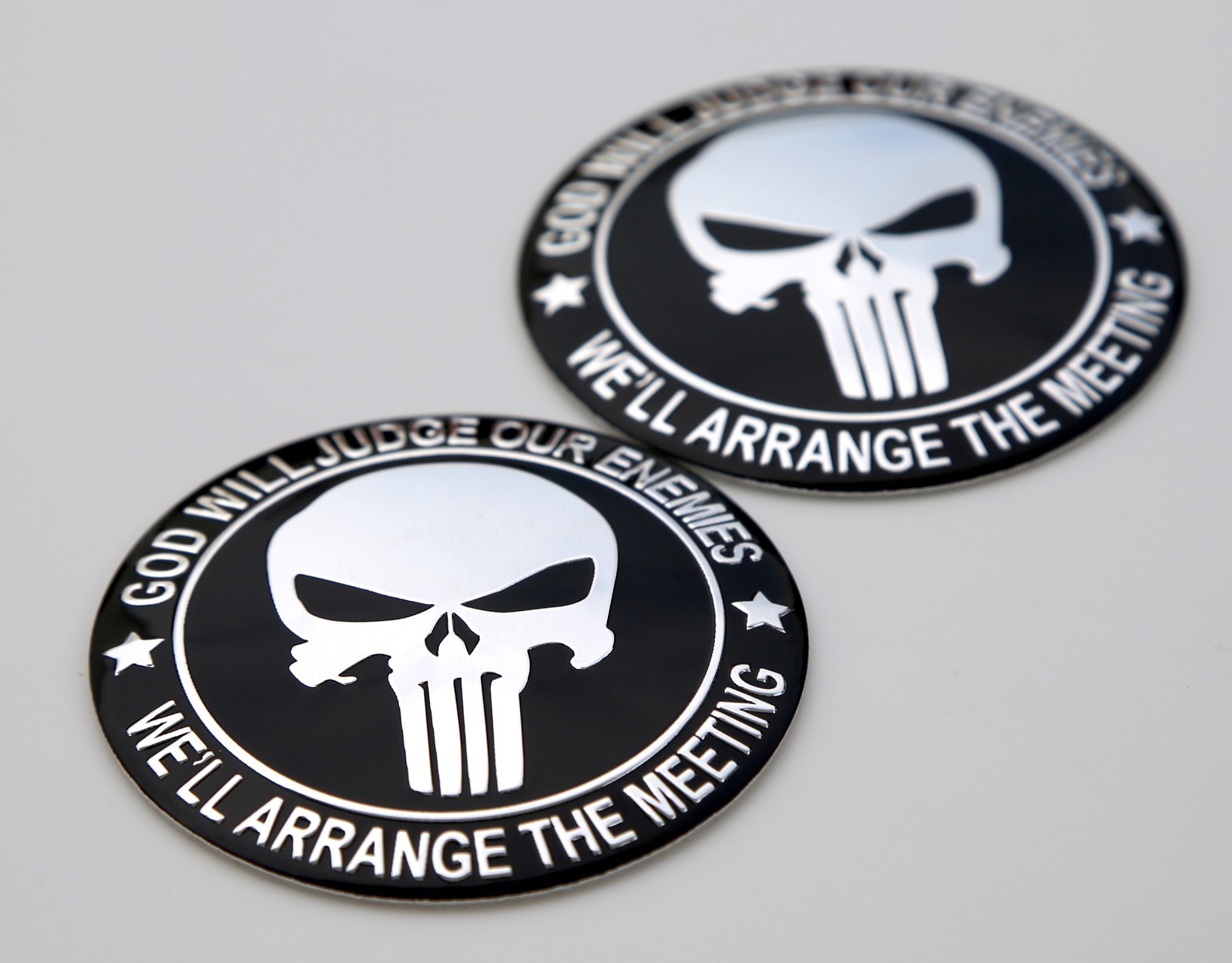 2x 3D Metal Molon Labe Sticker 2nd Amendment Decal Emblem NRA 2.2″ DOME SHAPE