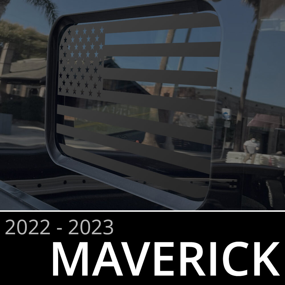 BocaDecals 2022-2024 Ford Maverick Rear Middle Window American Flag Decal