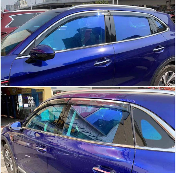 60%VLT Chameleon Light Blue Front Window Roll Tint Solar Film Protection Sticker