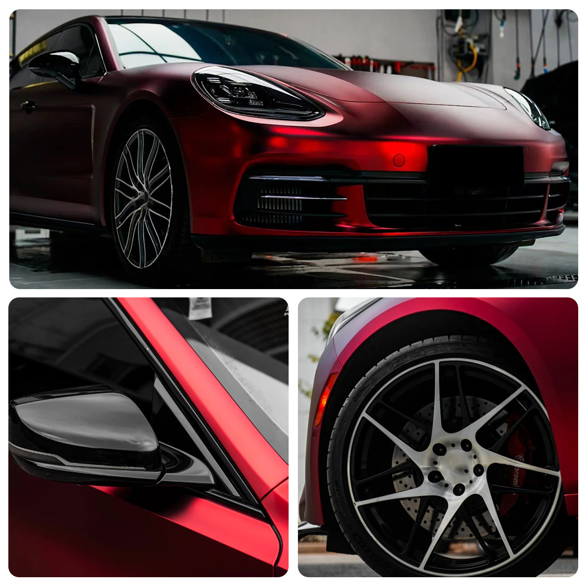 5FTx50FT Ultra Matte Romani Red Vinyl Wrap Turns Glossy When Wet Car Wrap