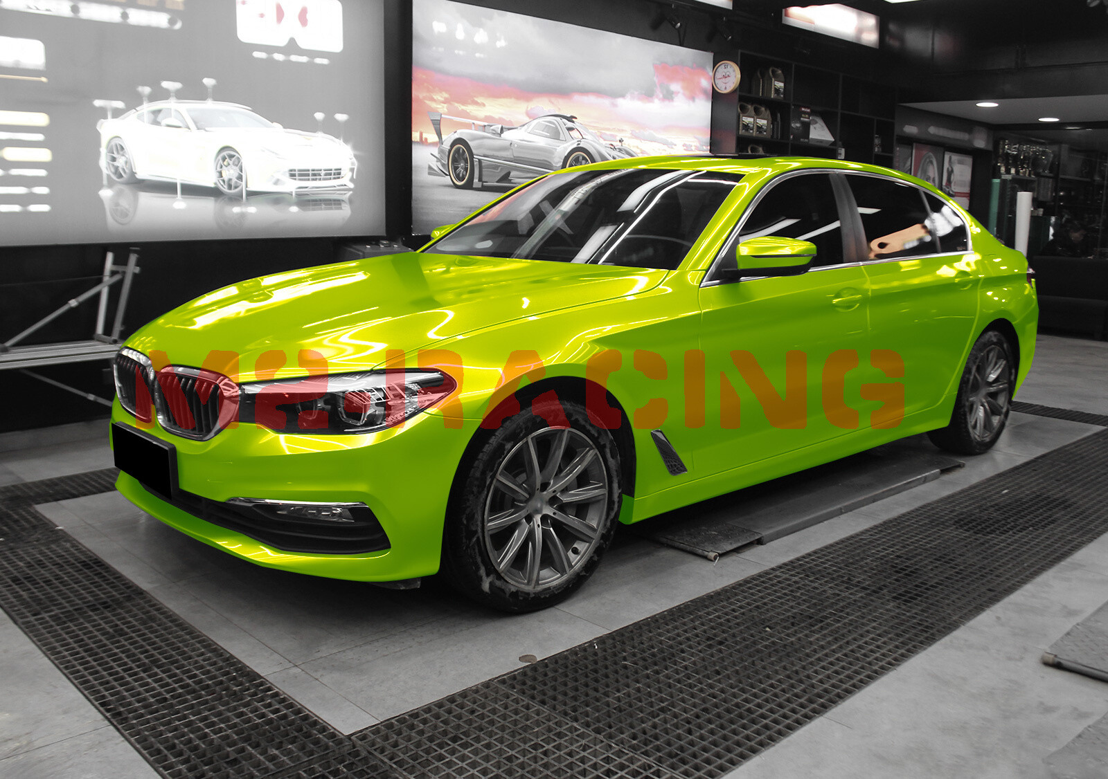 Gloss Metallic Lime Green Candy Decal Car Vinyl Wrap Film Sticker Sheet Sparkle