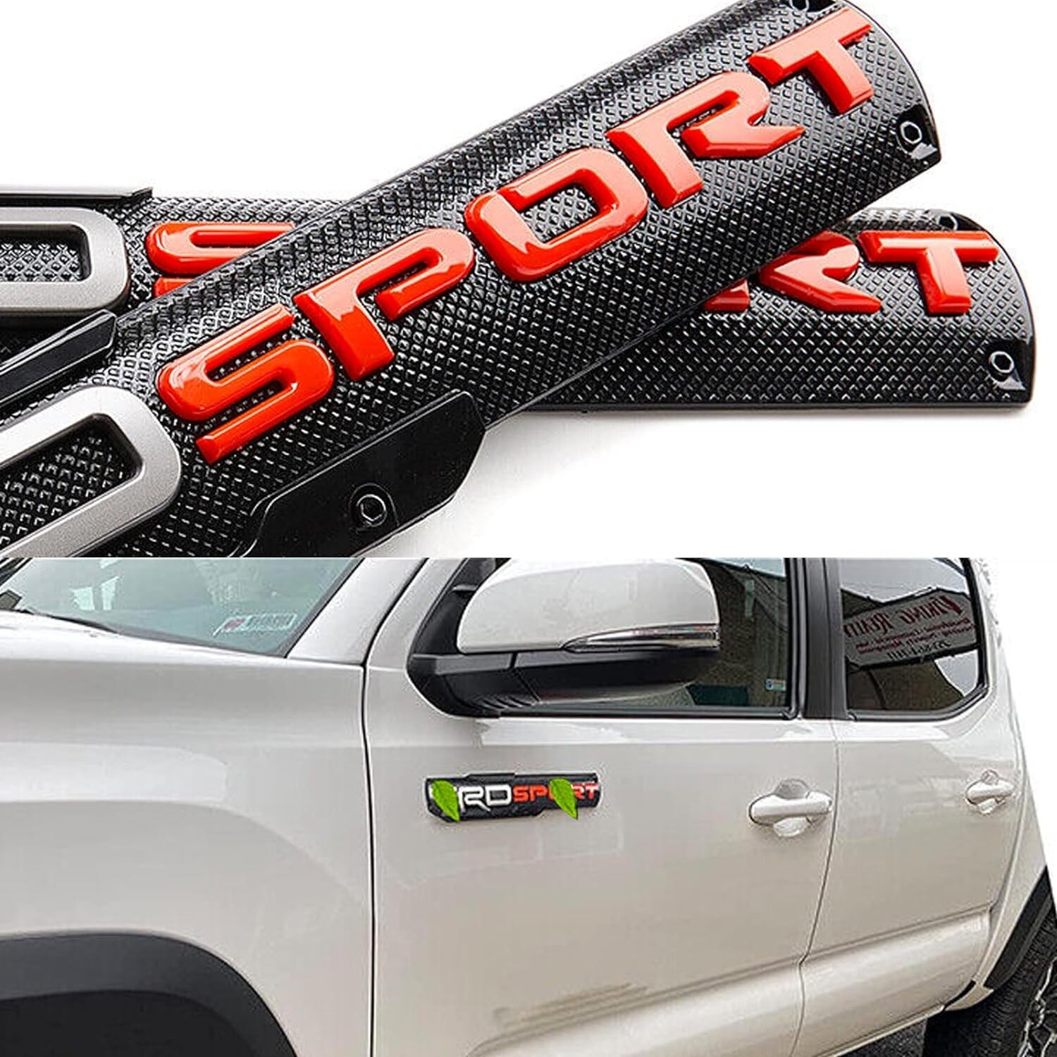 2PS TRD SPORT Emblem Nameplate Badge for Tacoma Tundra 4 Runner Side Fender Door