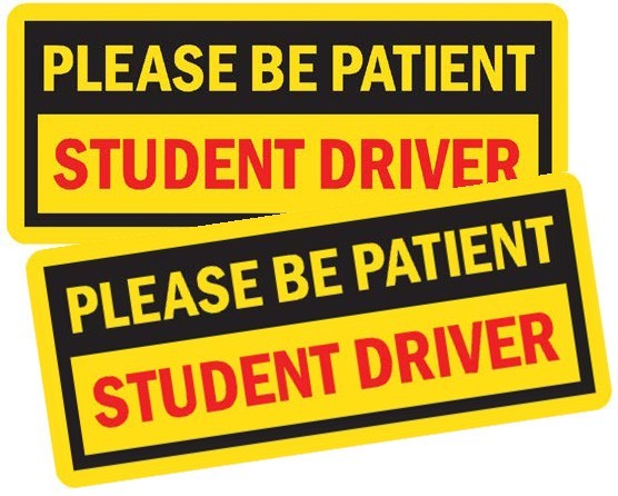 3″ x 8.5″ Student Driver Car Signs Please Be Patient Bumper Sticker Decal x 2