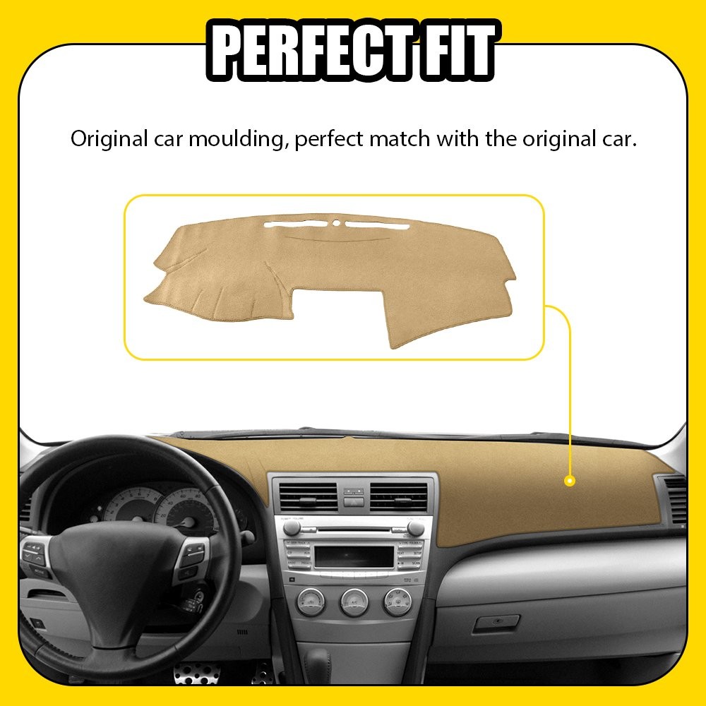 Car DashMat Dash Cover Dashboard Pad Beige Carpet For TOYOTA CAMRY 2007-11 1-5X