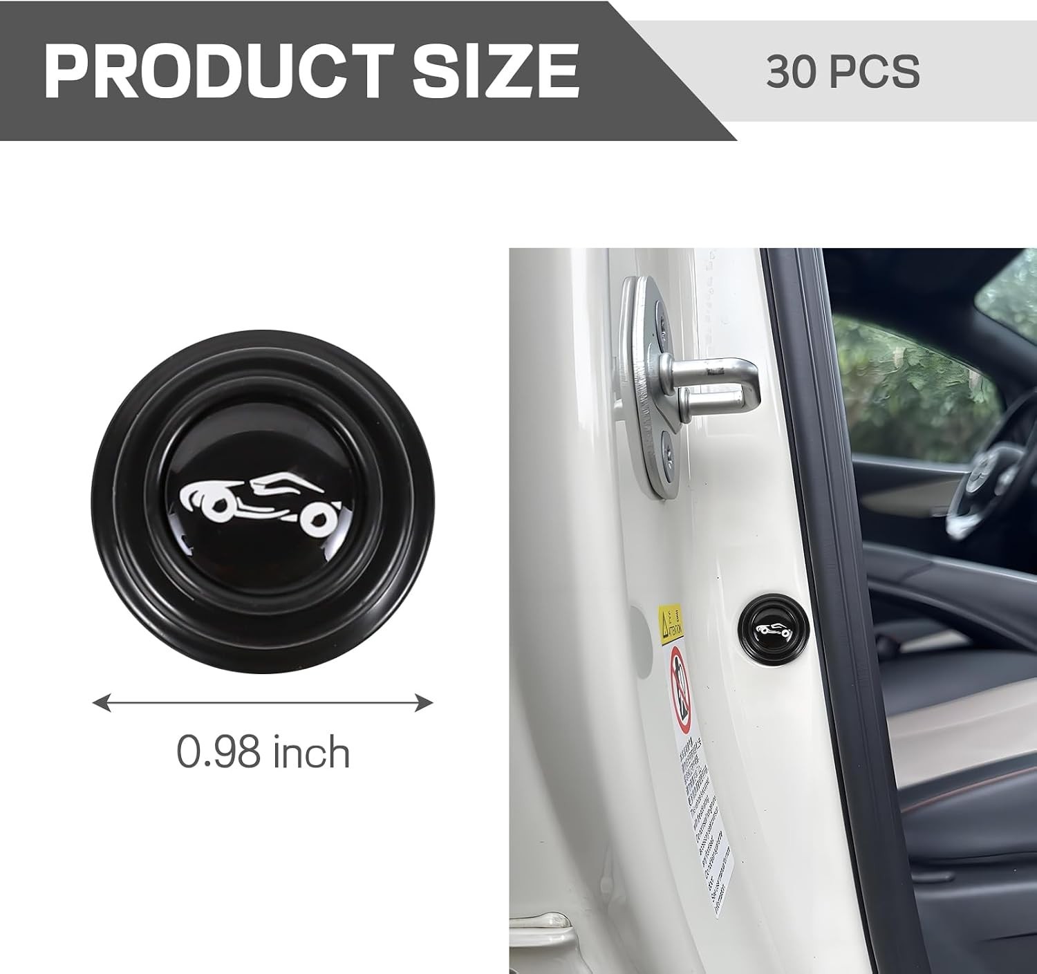 30PCS Universal Car Door Shock Absorber Silicone Anti Collision Bumper Stickers
