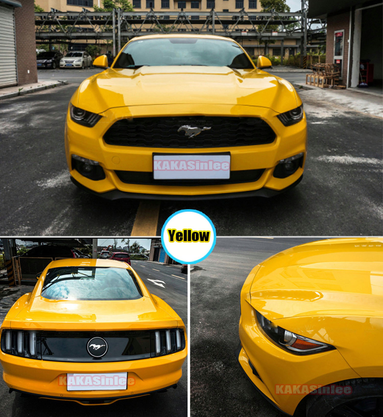 Bubbles Free Glossy Bright Yellow Whole Car SUV Vinyl Wrap Hood Sticker Decal US