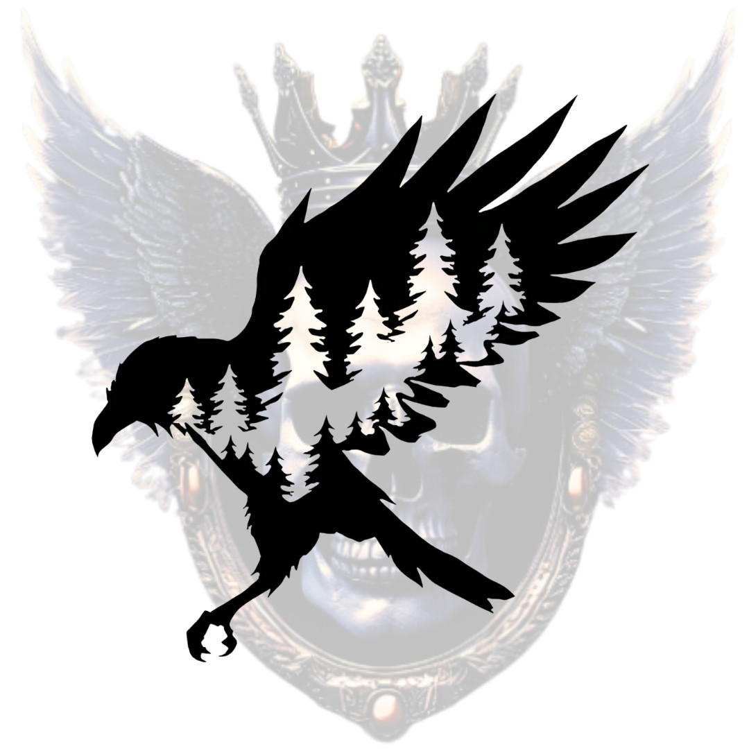 Raven Forest Silhouette Vinyl Decal Outdoor Enthusiast Sticker Car Truck Window