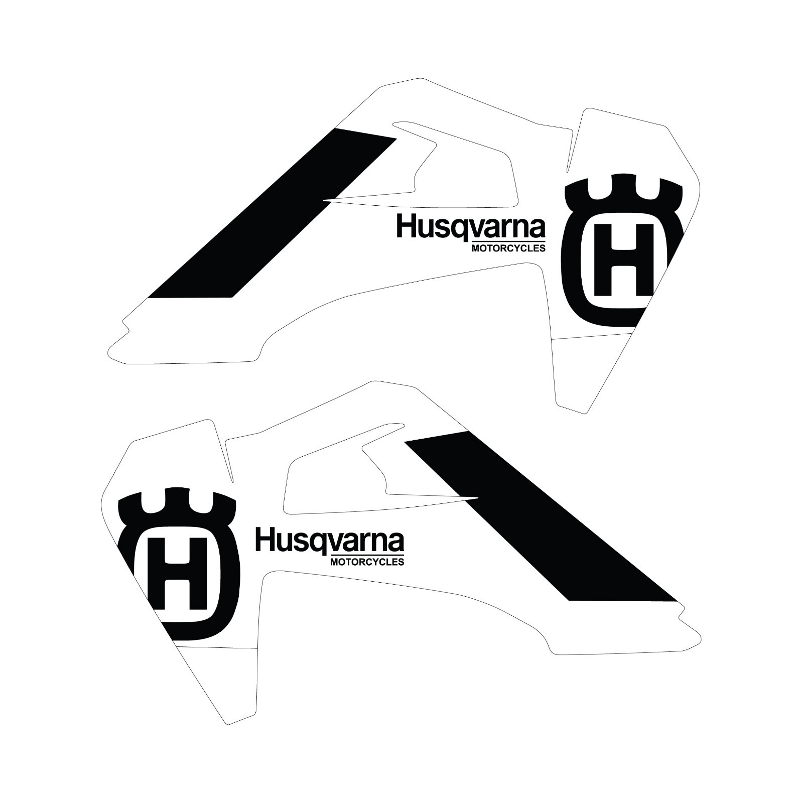 Husqvarna shroud graphics 19-22 250 450 FC TC block black on white bg free ship
