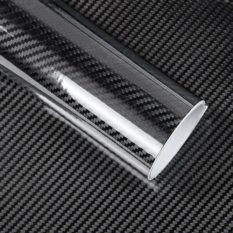 Black Carbon Fiber 12×60 inches 5 Years Car Wrap Vinyl Roll with Air Release