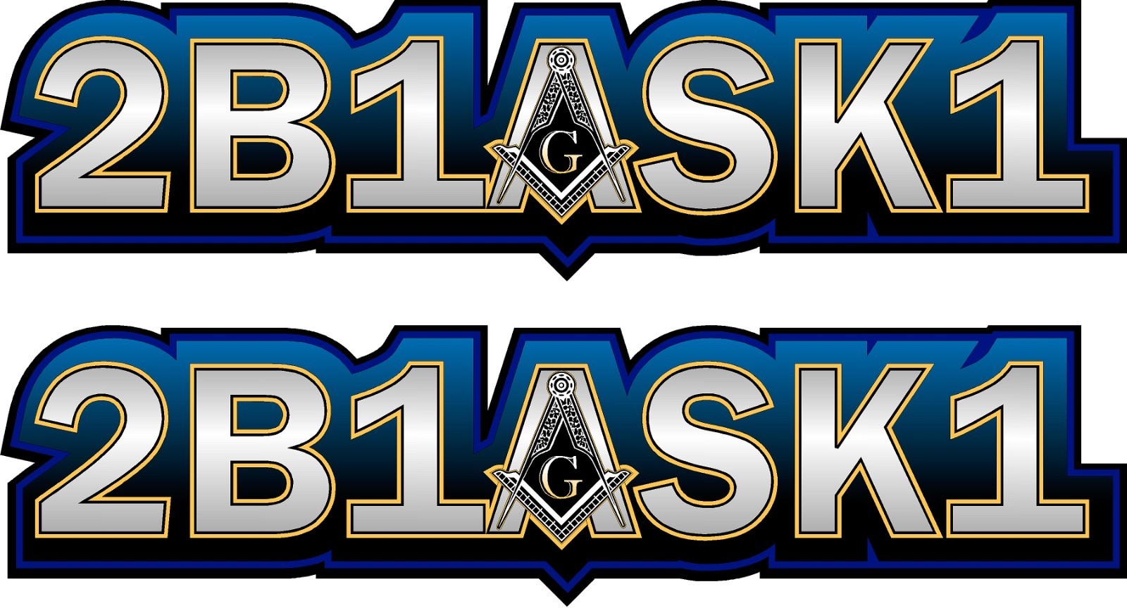ProSticker 006.6L (Two) 1.5″ x 6″ Masonic Two Be One Ask One Decals Stickers