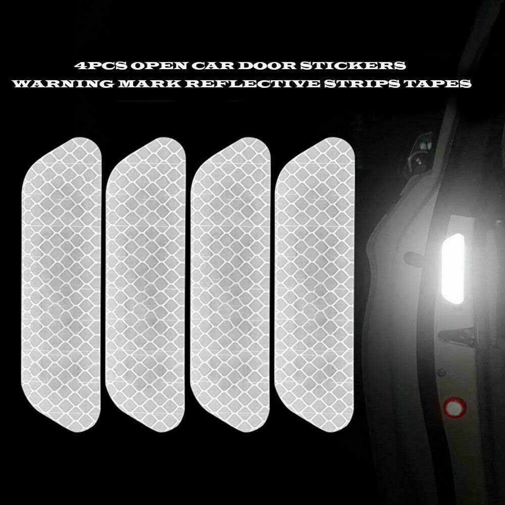 4Pcs/set Universal Car Reflective Stickers Door Eyebrow Sticker Decal Warning