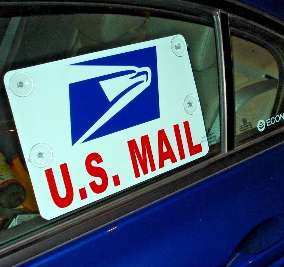 (1) U.S. MAIL Plastic Window Sign with Suction Cups USPS – 8″ X 12″ 25% OFF 3!