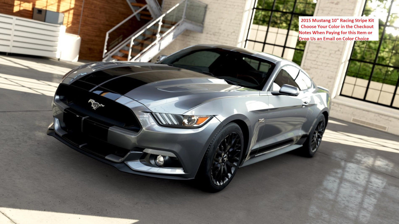 FOR ALL FORD MUSTANG 10 INCH TWIN Racing Stripes Vinyl Graphic Decal 36 FEET