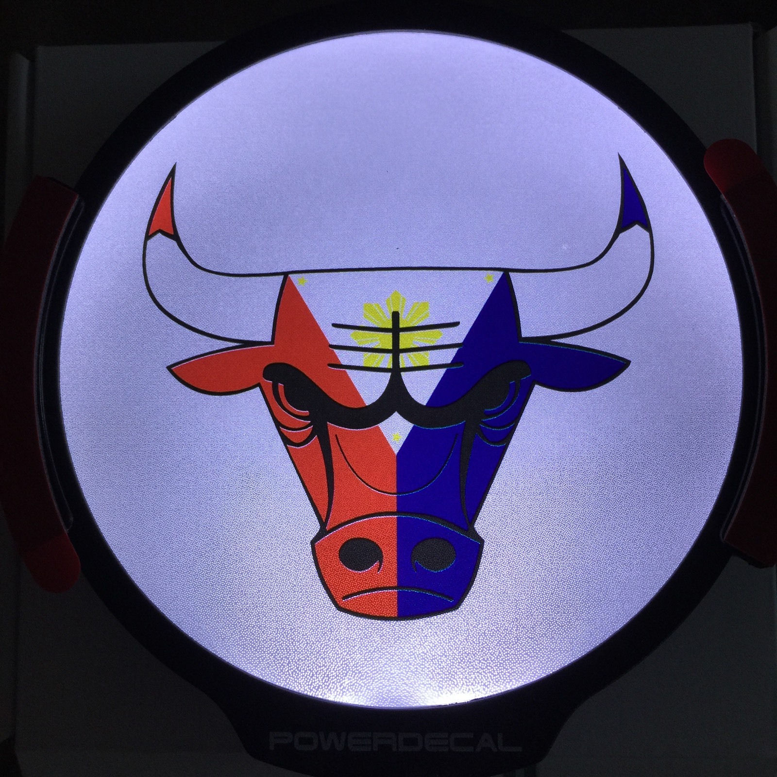 Philippine Bull Light Up Decal Powerdecal Backlit LED Motion Sensing Auto Decal