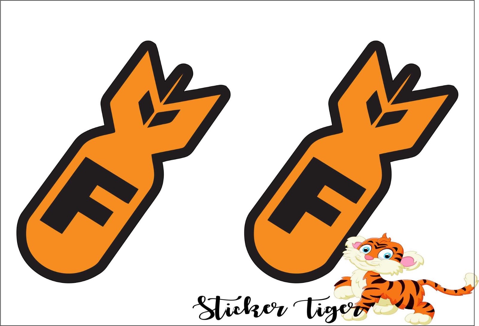 F Bombs Orange Set of 2 Vinyl Sticker – Car vinyl sticker decal