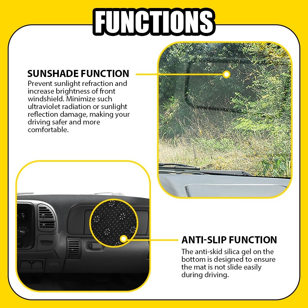 Dashboard Cover Dashmat Dash Mat For Chevy Silverado C1500 C2500 97 98 99 1-5X
