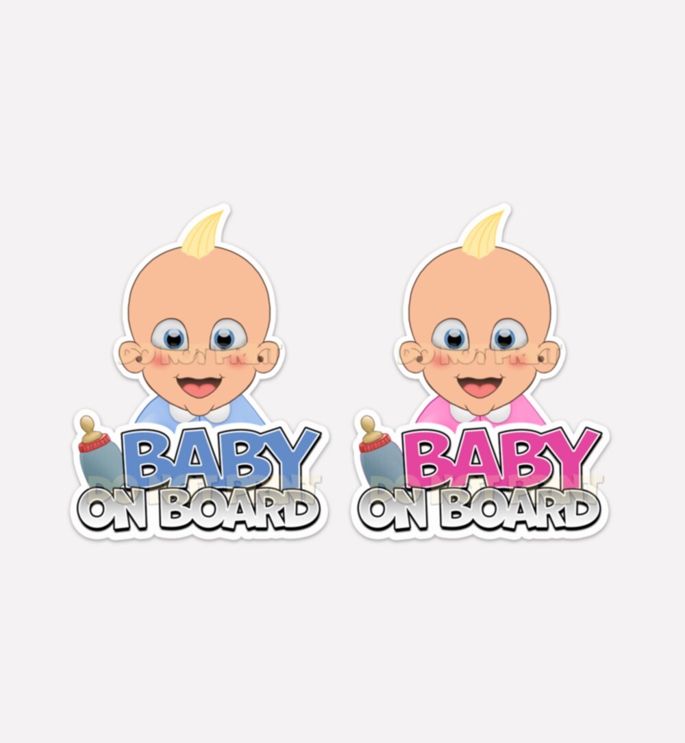 BABY ON BOARD Sticker Set – MADE IN THE USA Child Sticker Decals – 2 PACK