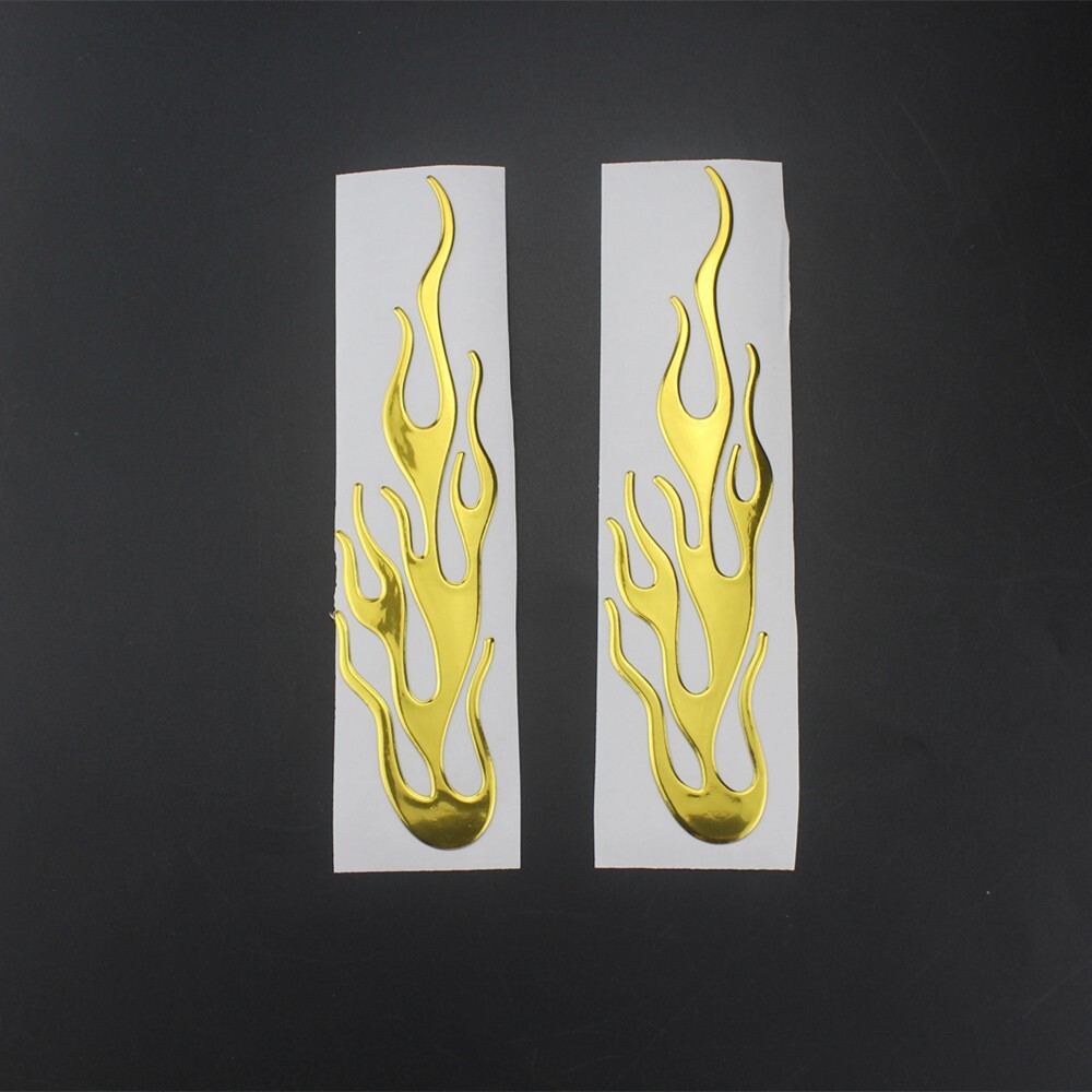 Motorcycle Gold 3D Flame Sticker Decal Emblem Label Badge Decor Decorative ATV