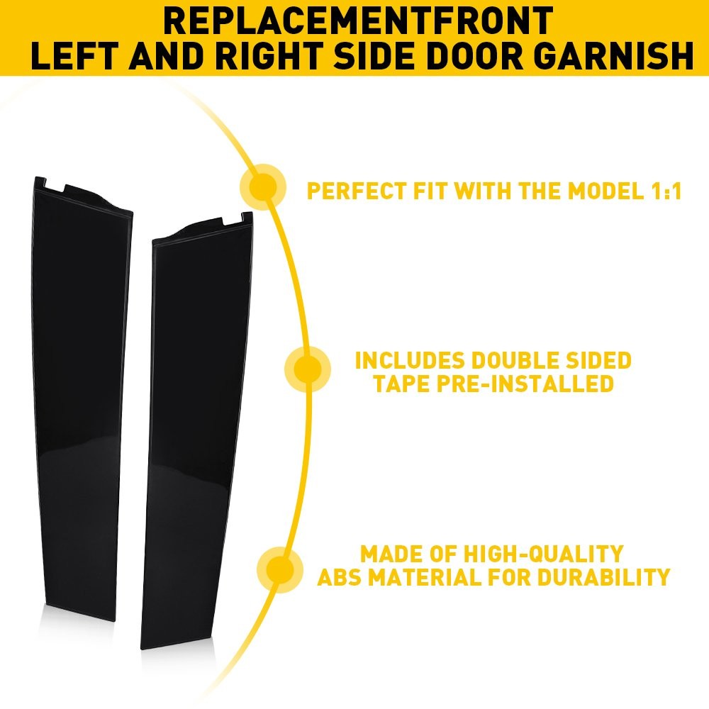 Rear Left Right Door Applique Molding fits Escalade Suburban Yukon Black 1-6X