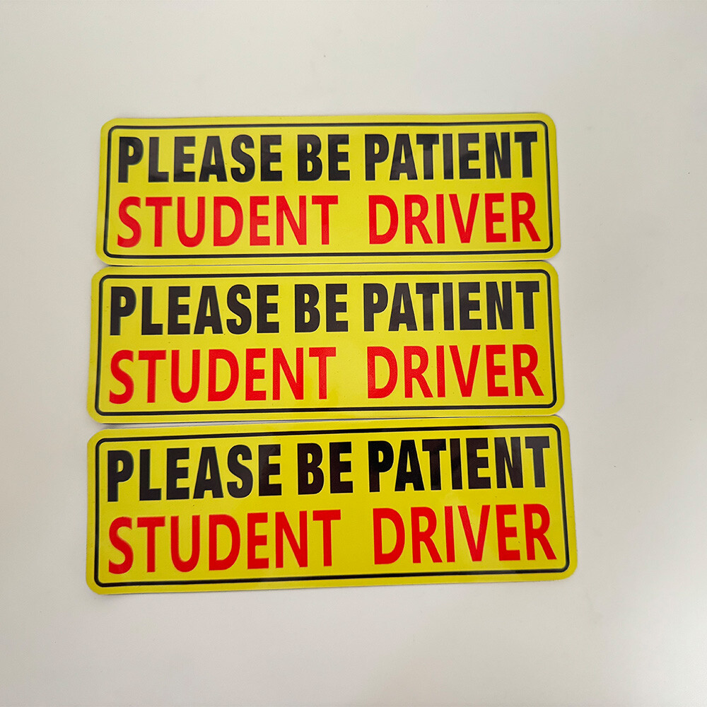 3 Pcs Car Bumper Sticker Decal Student Driver Magnet Car Signs Please Be Patient