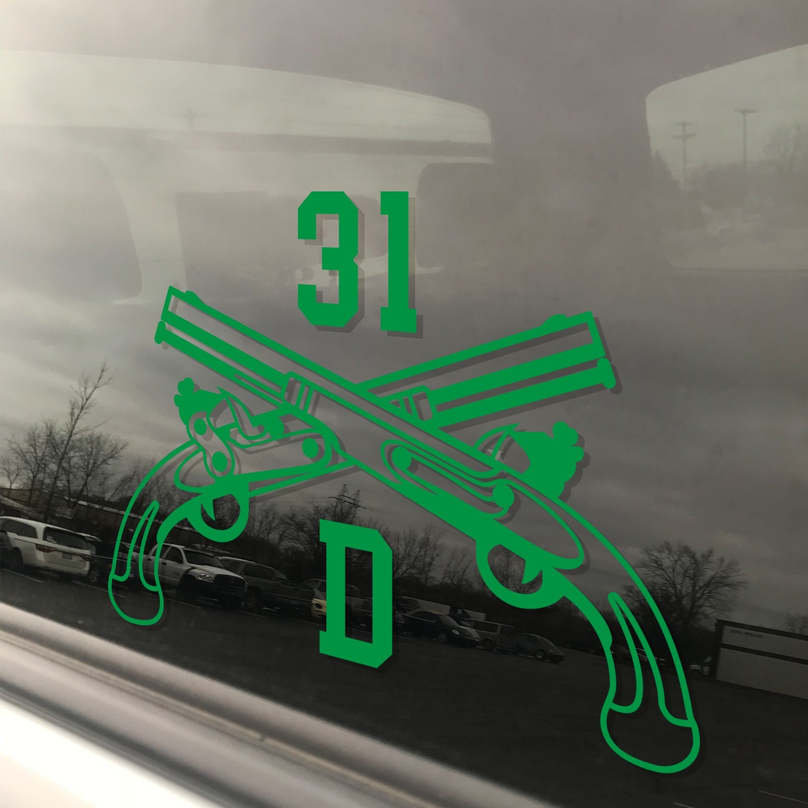 Army MOS 31D CID Special Agent Crossed Pistols Insignia Decal 3″ x 5.5″