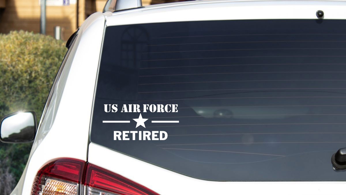 US AIRFORCE RETIRED with STAR Decal Vinyl Decal Sticker Patriot Veteran