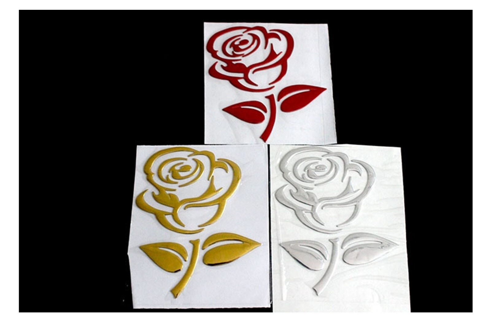 1 pcs – 3D Single Rose Shiny and Polished ABS Stickers, Decals, Emblems