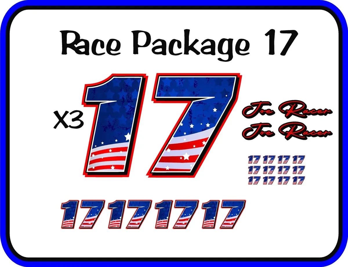 Race Car numbers Race Package 17, IMCA, Late Model, Street Stock Graphics Decals