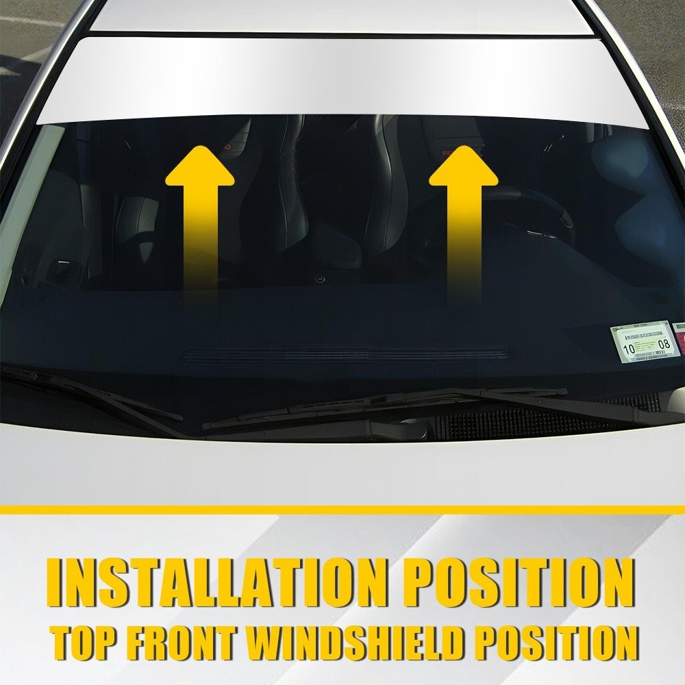 60″ Front Sun Window Visor Strip Banner Windshield Vinyl Blank Decal Trim Cover