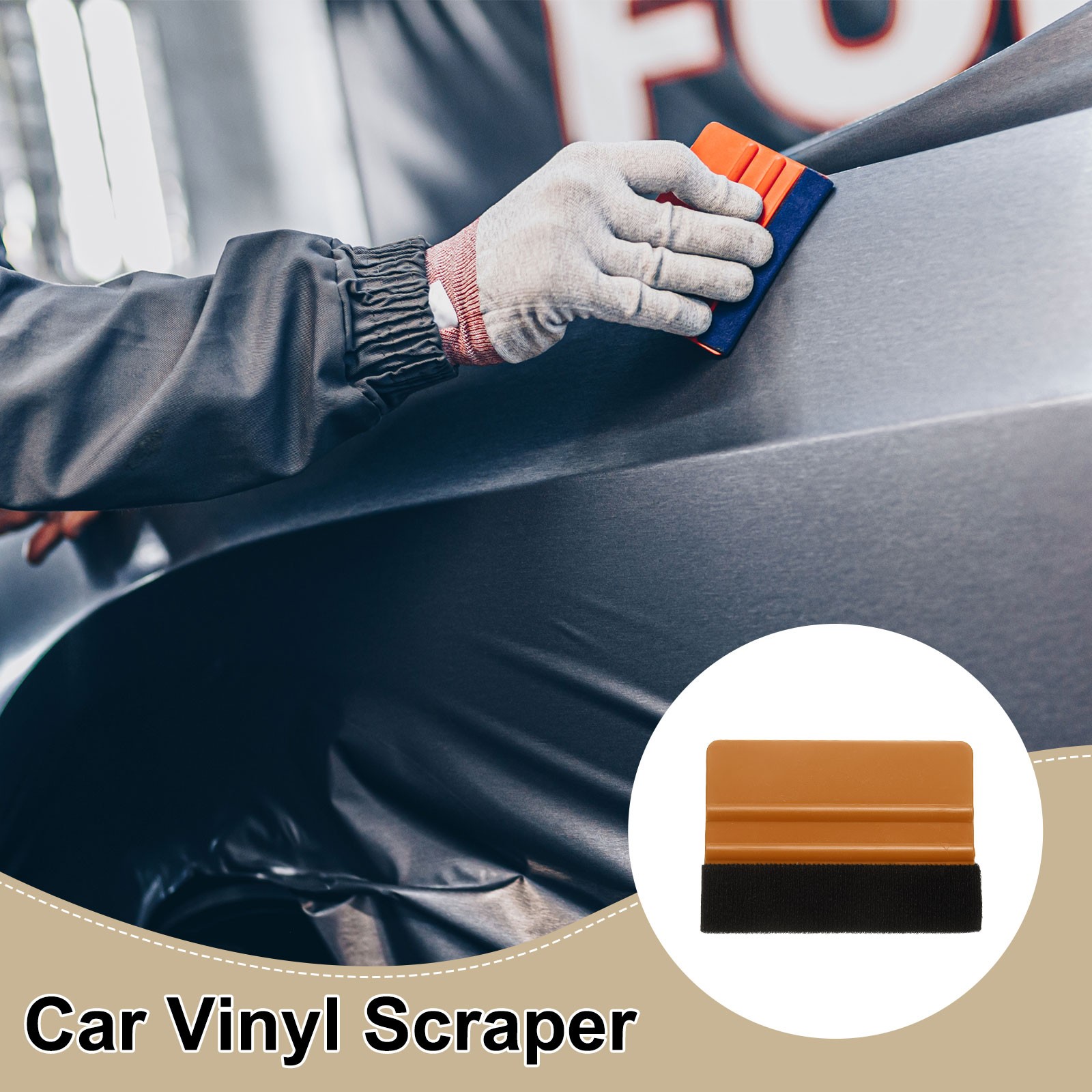 20pcs Car Vinyl Scraper 4 Inch Vinyl Squeegee for Car Window Tint, Brown